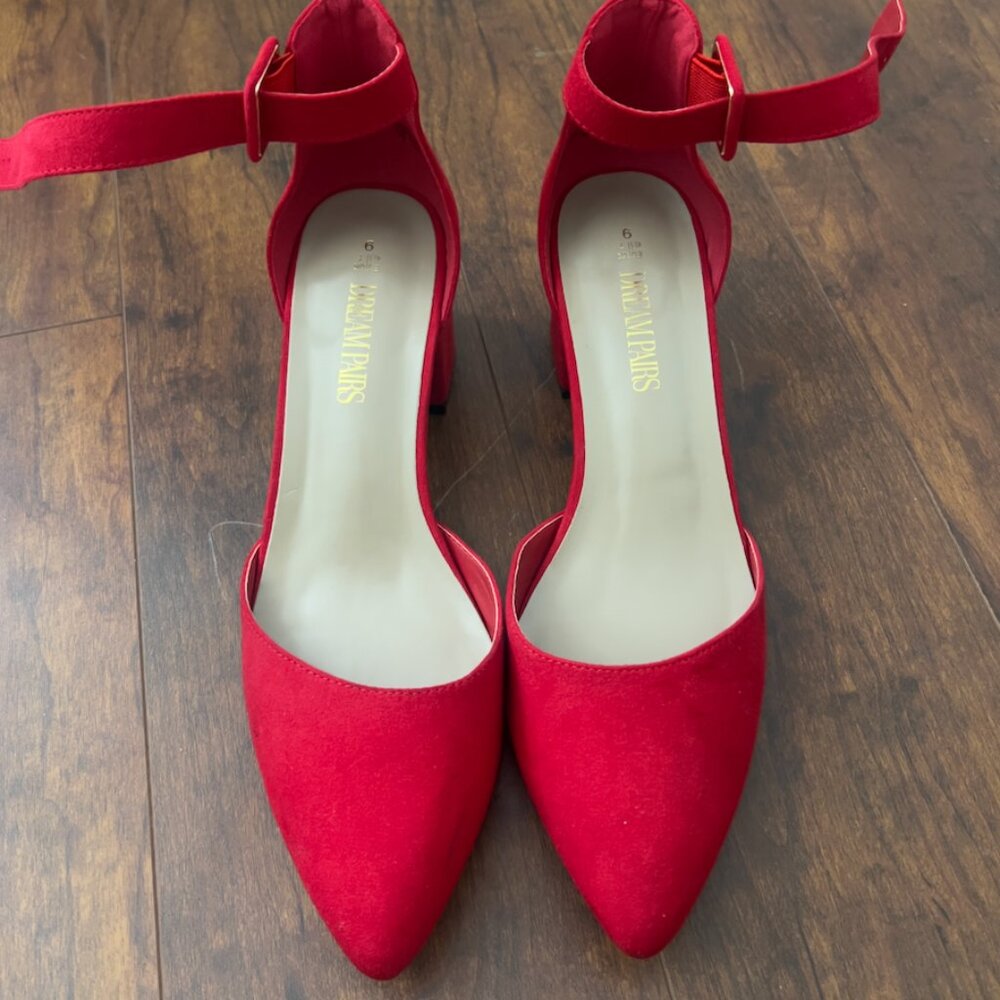 Red Closed Toe Pumps